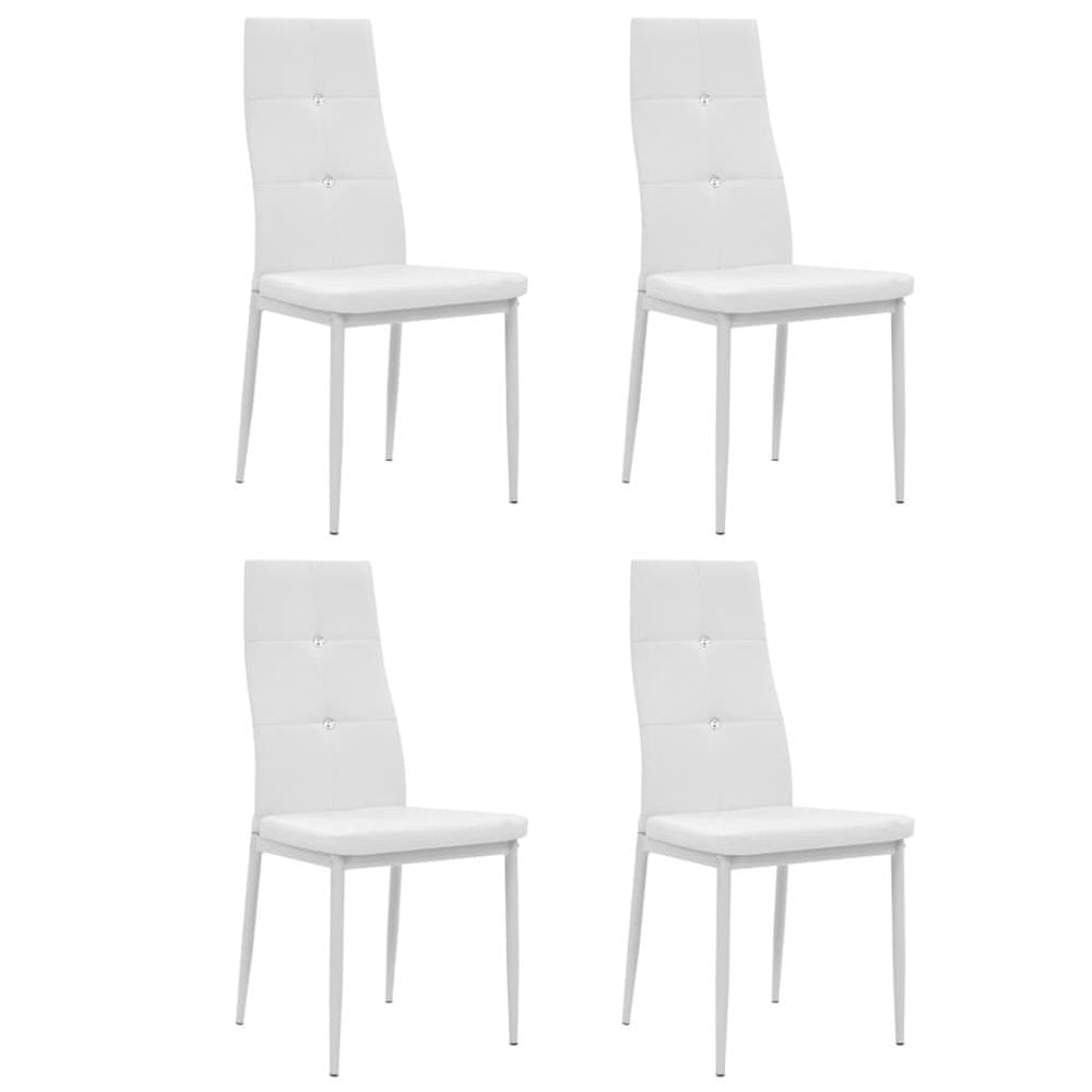 Petromila vidaXL Jedálenské stoličky 4 ks biele umelá koža